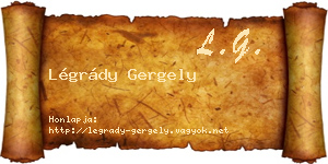 Légrády Gergely névjegykártya